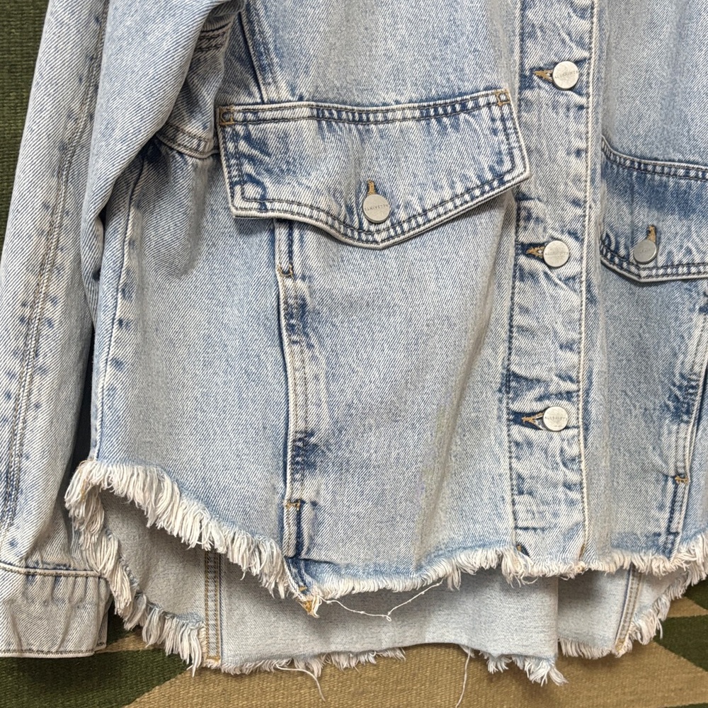AllSaints Light Wash Denim Jean Jacket - Picture 7 of 12